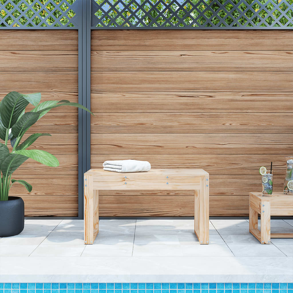 havebænk 80x38x45 cm massivt fyrretræ