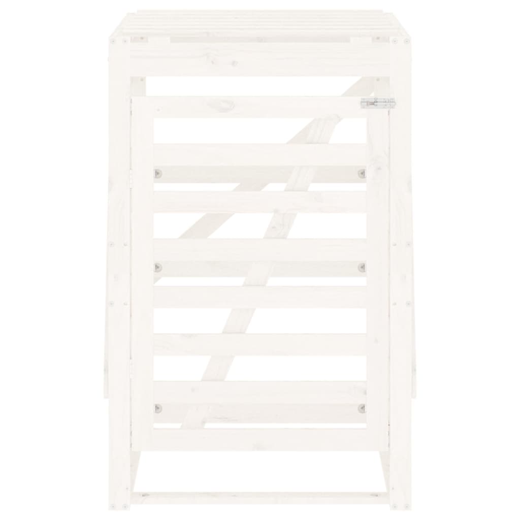 skraldespandsskjuler 84x90x128,5 cm massivt fyrretræ hvid