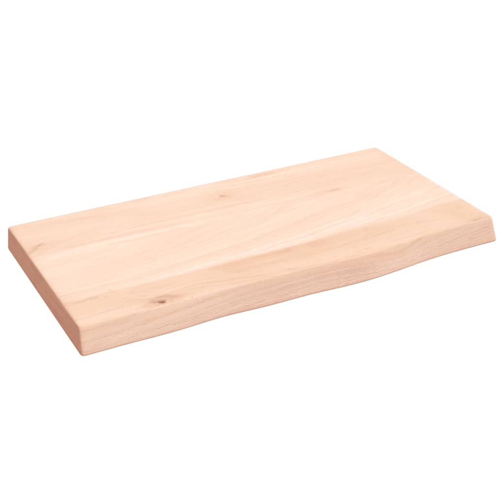 væghylde 40x20x2 cm ubehandlet massivt egetræ