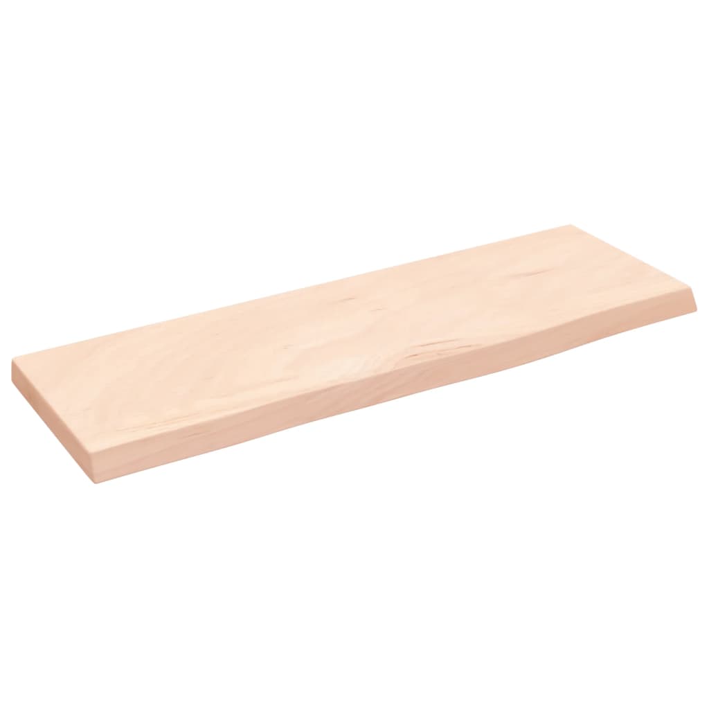 væghylde 60x20x2 cm ubehandlet massivt egetræ