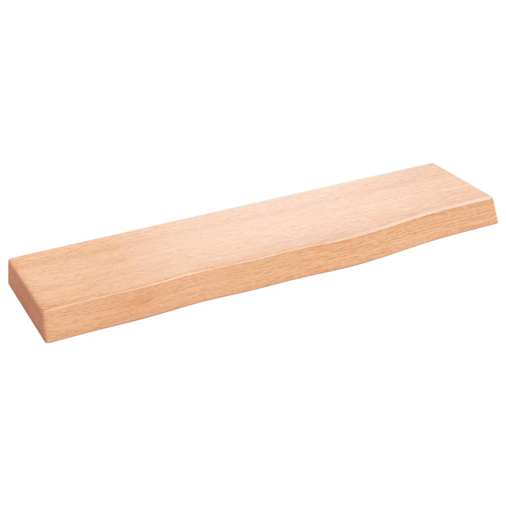 væghylde 40x10x2 cm behandlet massivt egetræ lysebrun