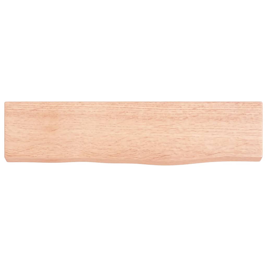 væghylde 40x10x2 cm behandlet massivt egetræ lysebrun