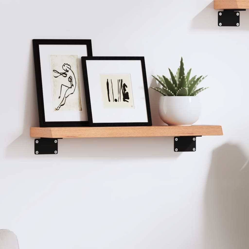 væghylde 40x10x2 cm behandlet massivt egetræ lysebrun