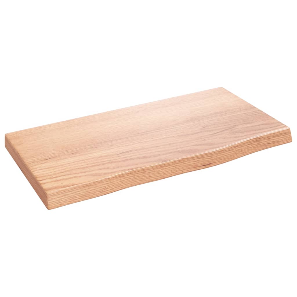 væghylde 40x20x2 cm behandlet massivt egetræ lysebrun