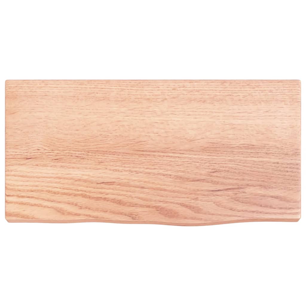 væghylde 40x20x2 cm behandlet massivt egetræ lysebrun