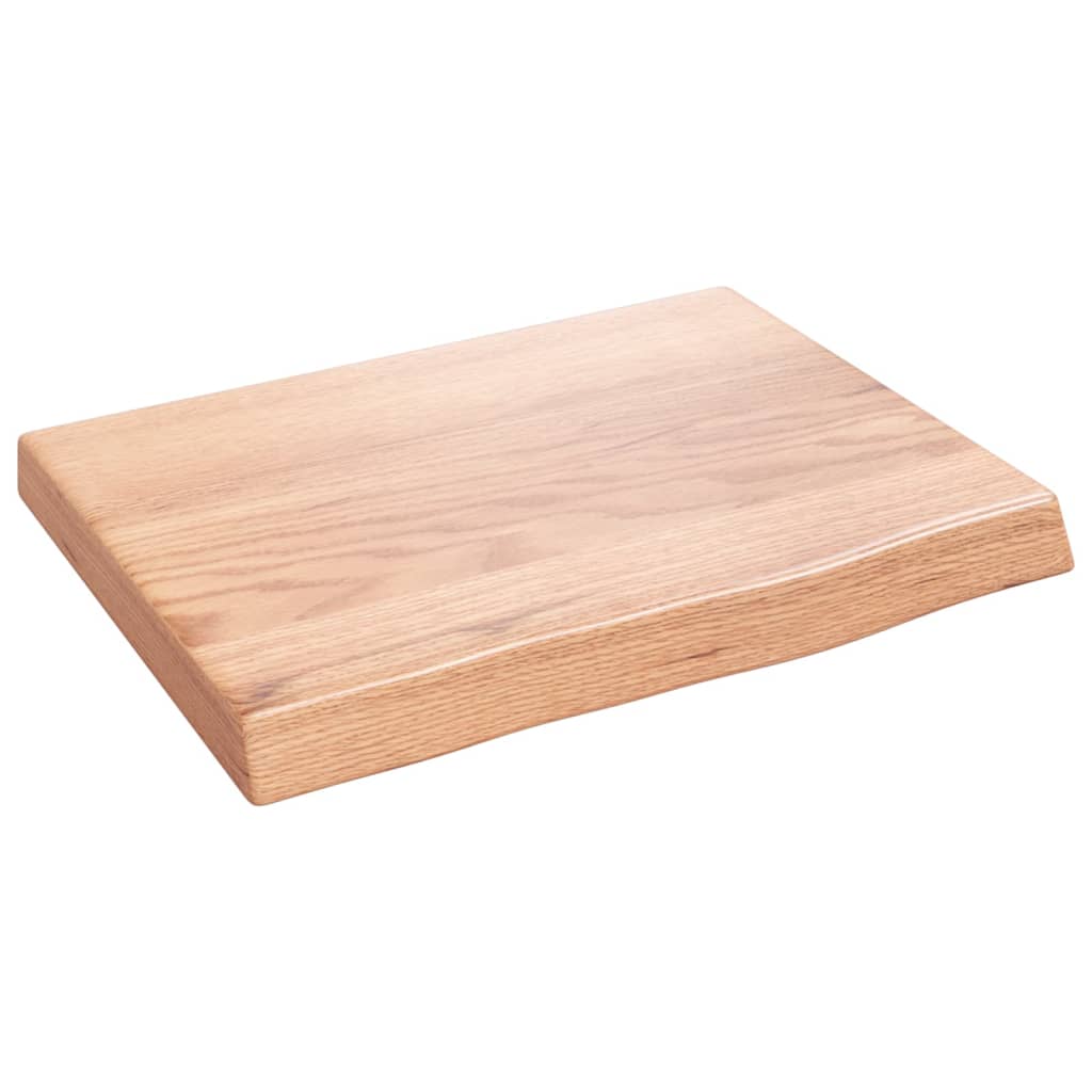 væghylde 40x30x(2-4) cm behandlet massivt egetræ lysebrun