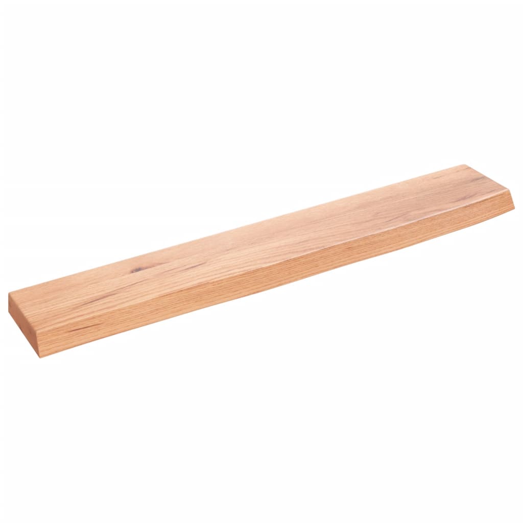 væghylde 60x10x2 cm behandlet massivt egetræ lysebrun