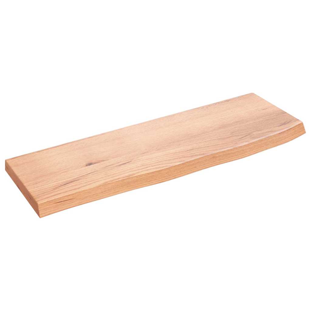 væghylde 60x20x2 cm behandlet massivt egetræ lysebrun