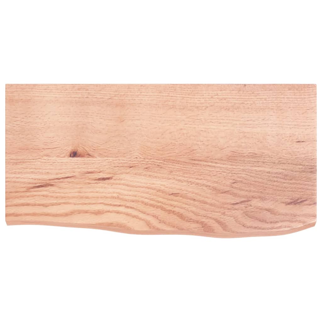 væghylde 60x30x2 cm behandlet massivt egetræ lysebrun