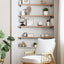 væghylde 80x10x2 cm behandlet massivt egetræ lysebrun