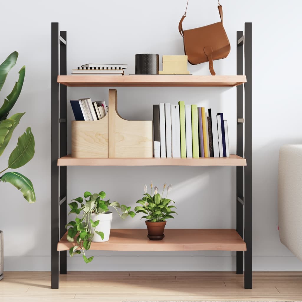 væghylde 80x50x(2-4) cm behandlet massivt egetræ lysebrun