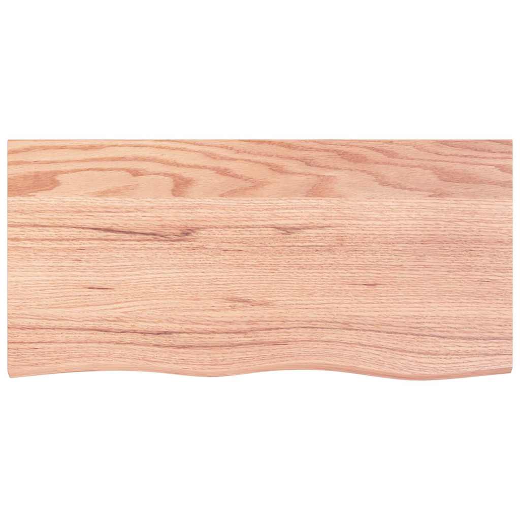 væghylde 100x50x(2-6) cm behandlet massivt egetræ lysebrun
