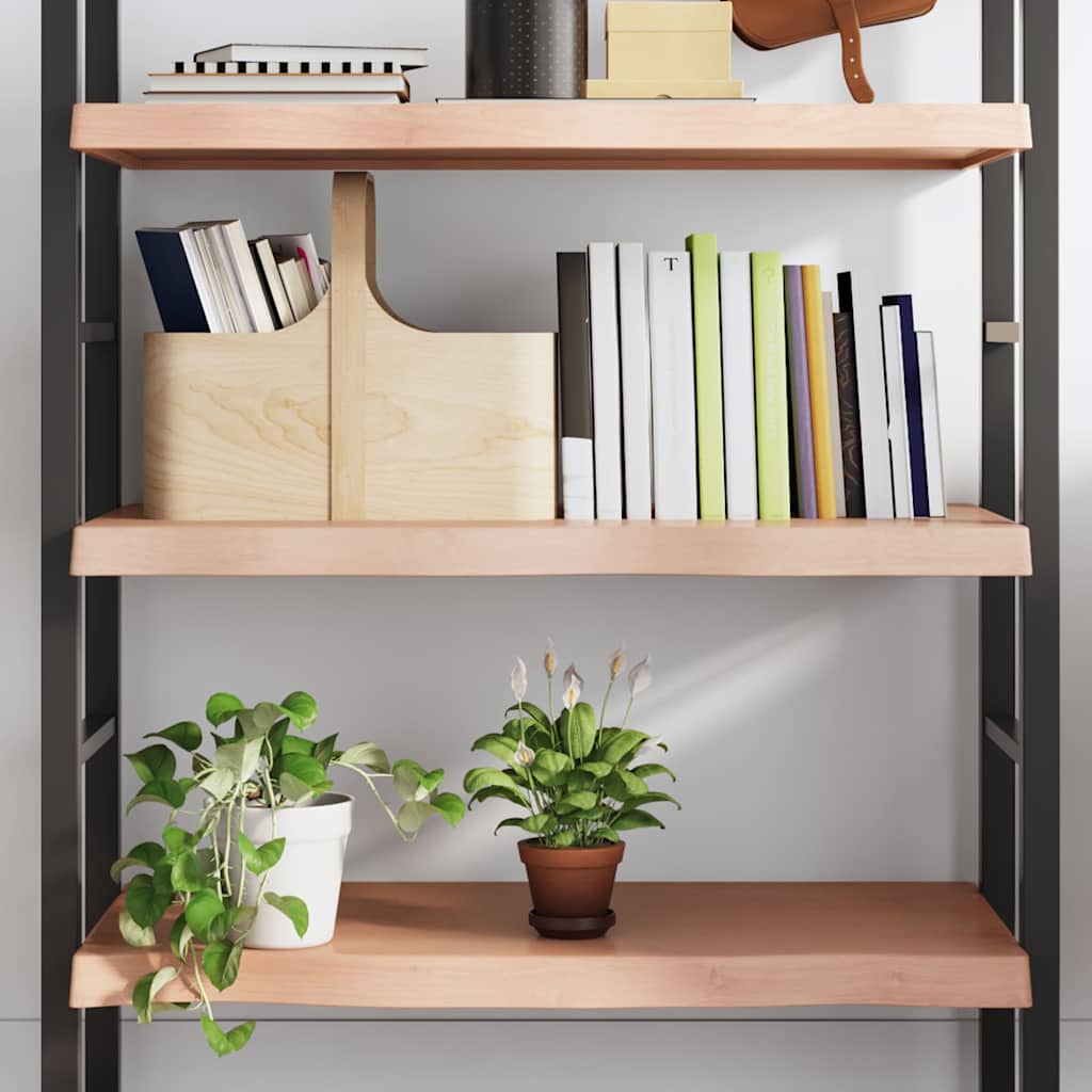 væghylde 100x50x(2-6) cm behandlet massivt egetræ lysebrun
