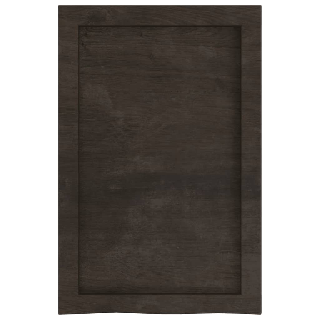 væghylde 40x60x(2-4) cm behandlet massivt egetræ mørkebrun