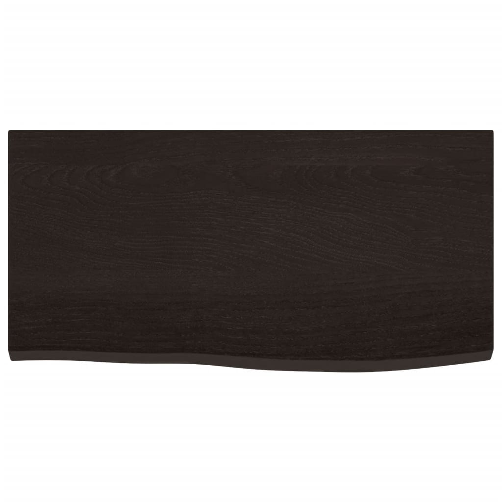 væghylde 60x30x2 cm behandlet massivt egetræ mørkebrun