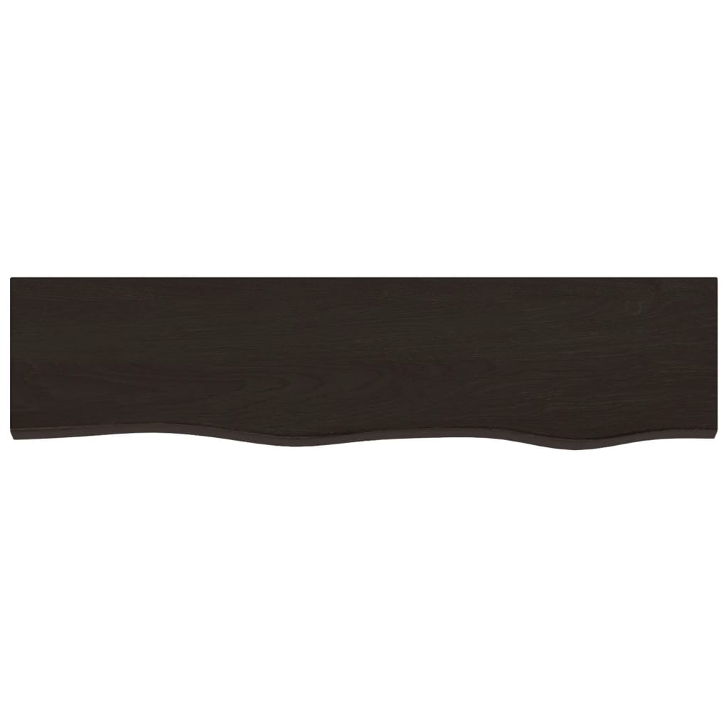 væghylde 80x20x4 cm behandlet massivt egetræ mørkebrun
