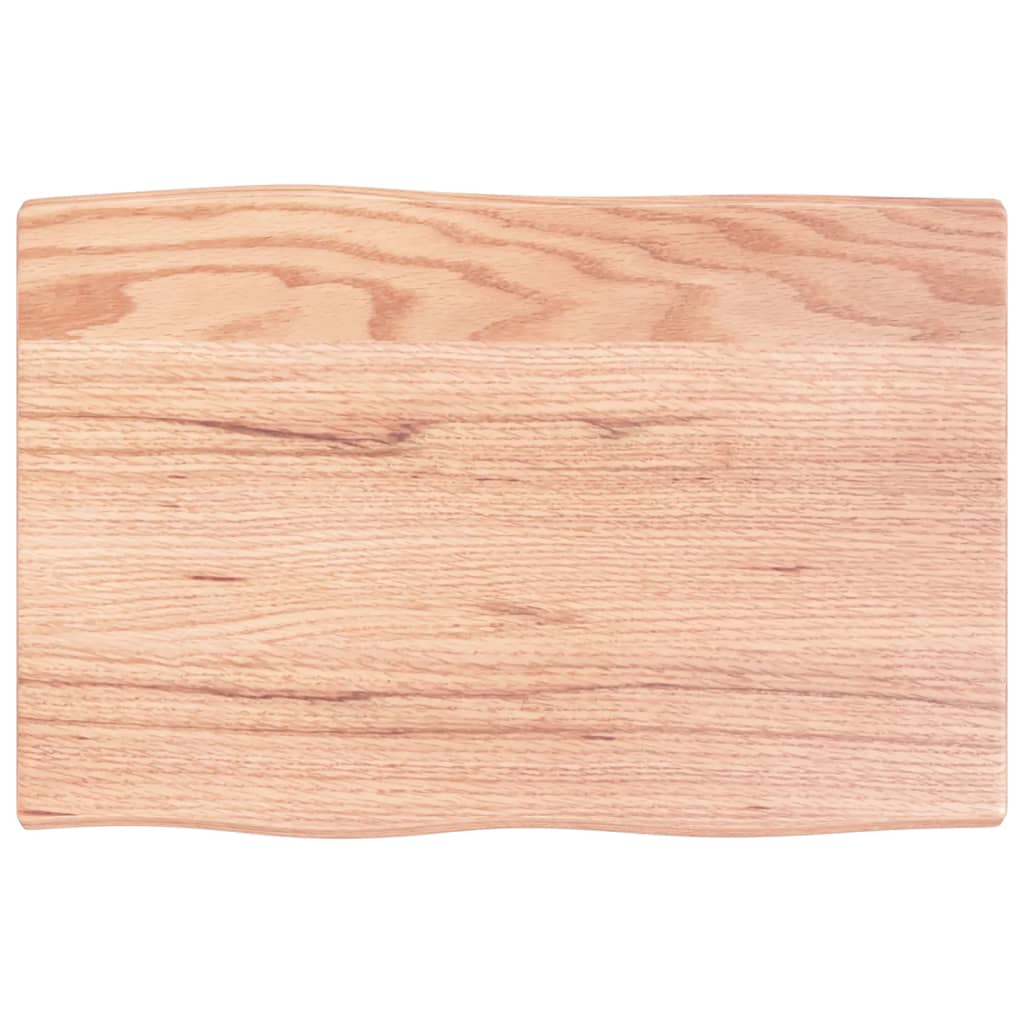 bordplade 60x40x2 cm naturlig kant behandlet egetræ lysebrun