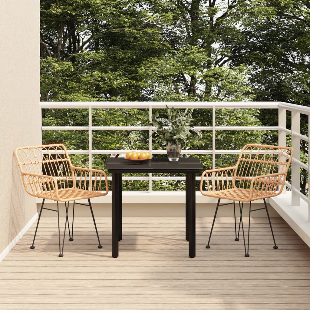 spisebordssæt til haven 3 dele polyrattan