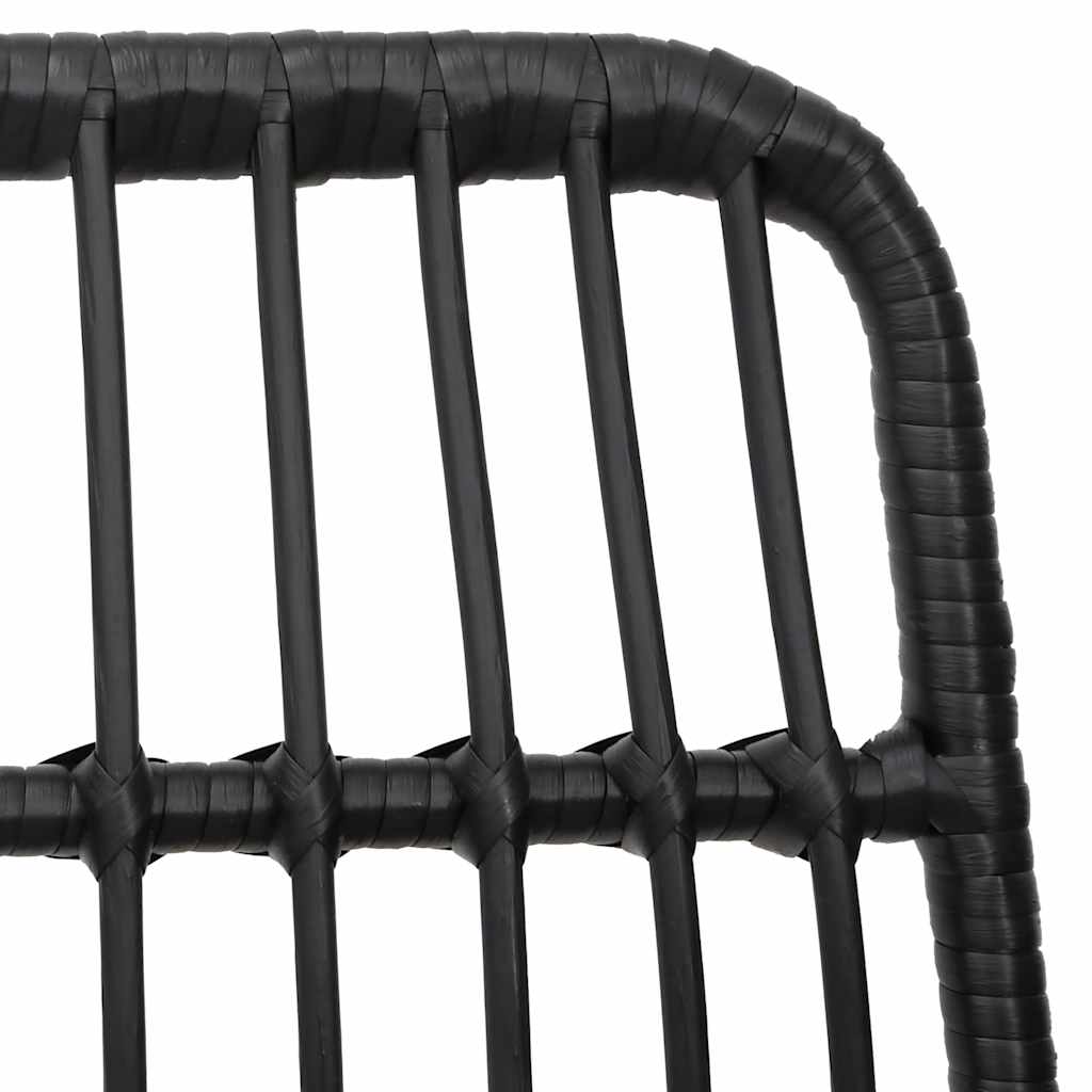 spisebordssæt til haven 5 dele polyrattan sort