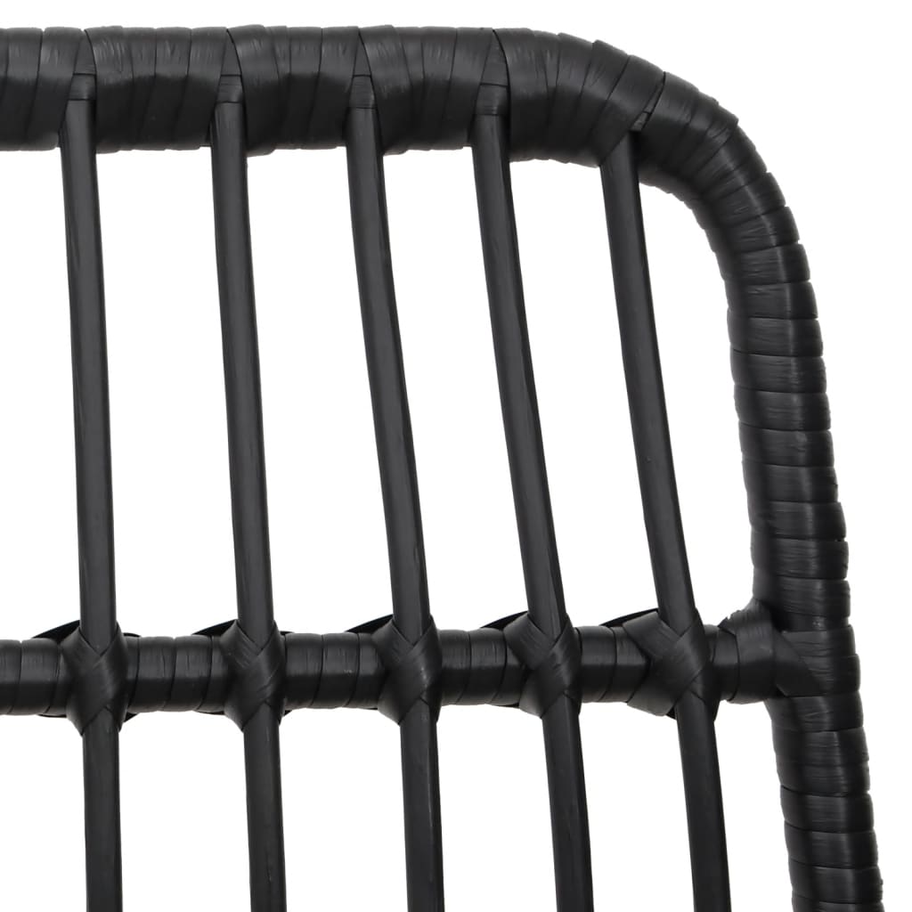spisebordssæt til haven 7 dele polyrattan sort
