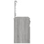 makeupbord med LED-lys 130x50x132,5 cm grå sonoma-eg