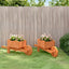 plantekasser 2 stk. trillebørsdesign 47x15x19 cm massivt fyr