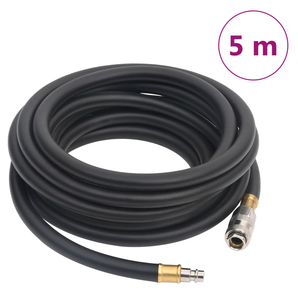 hybrid luftslange 0,6" 5 m gummi og PVC sort