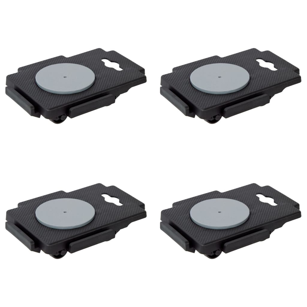møbelhunde 4 stk. med 8 hjul 150 kg polypropylen sort