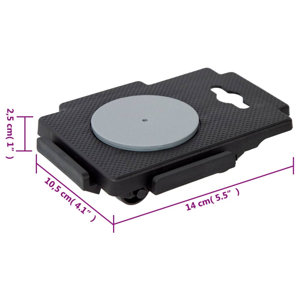møbelhunde 4 stk. med 8 hjul 150 kg polypropylen sort