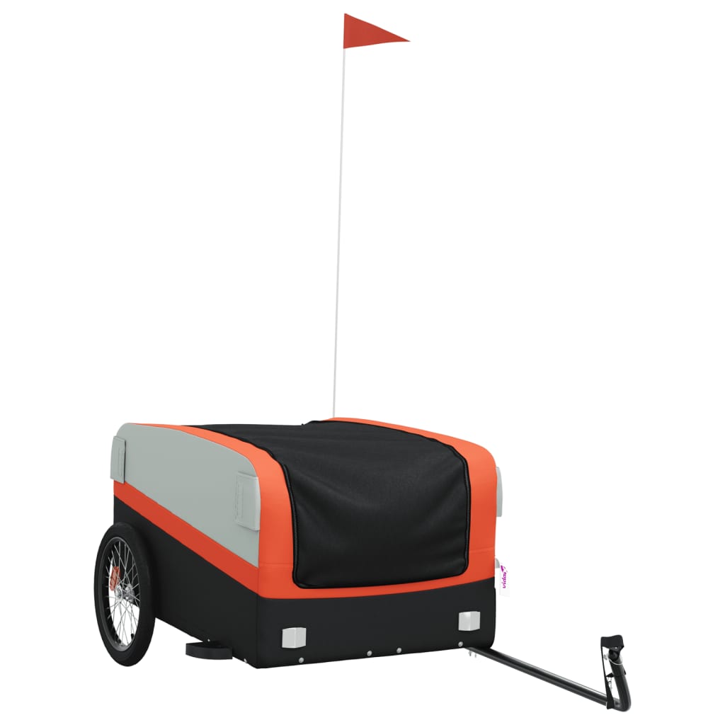 cykelanhænger 45 kg jern sort og orange