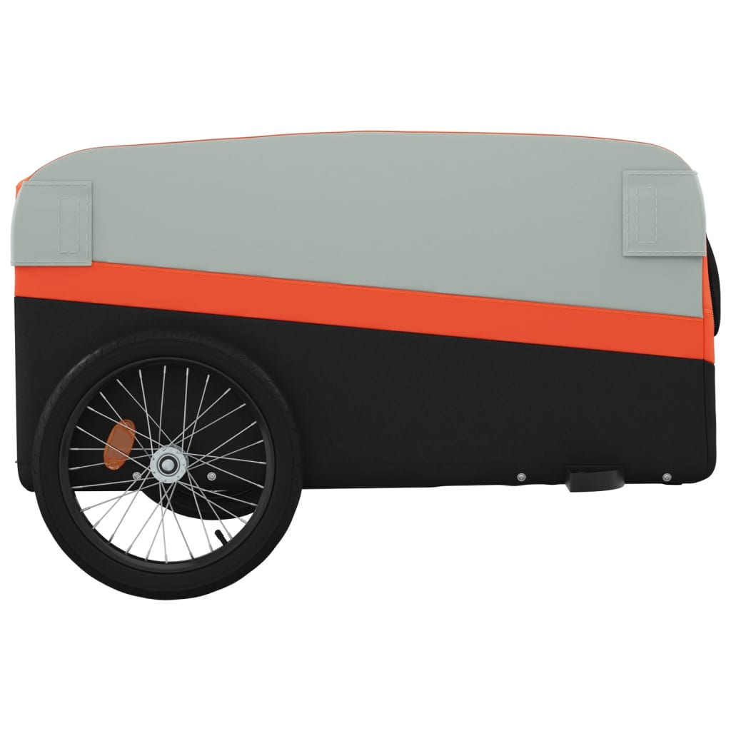 cykelanhænger 45 kg jern sort og orange