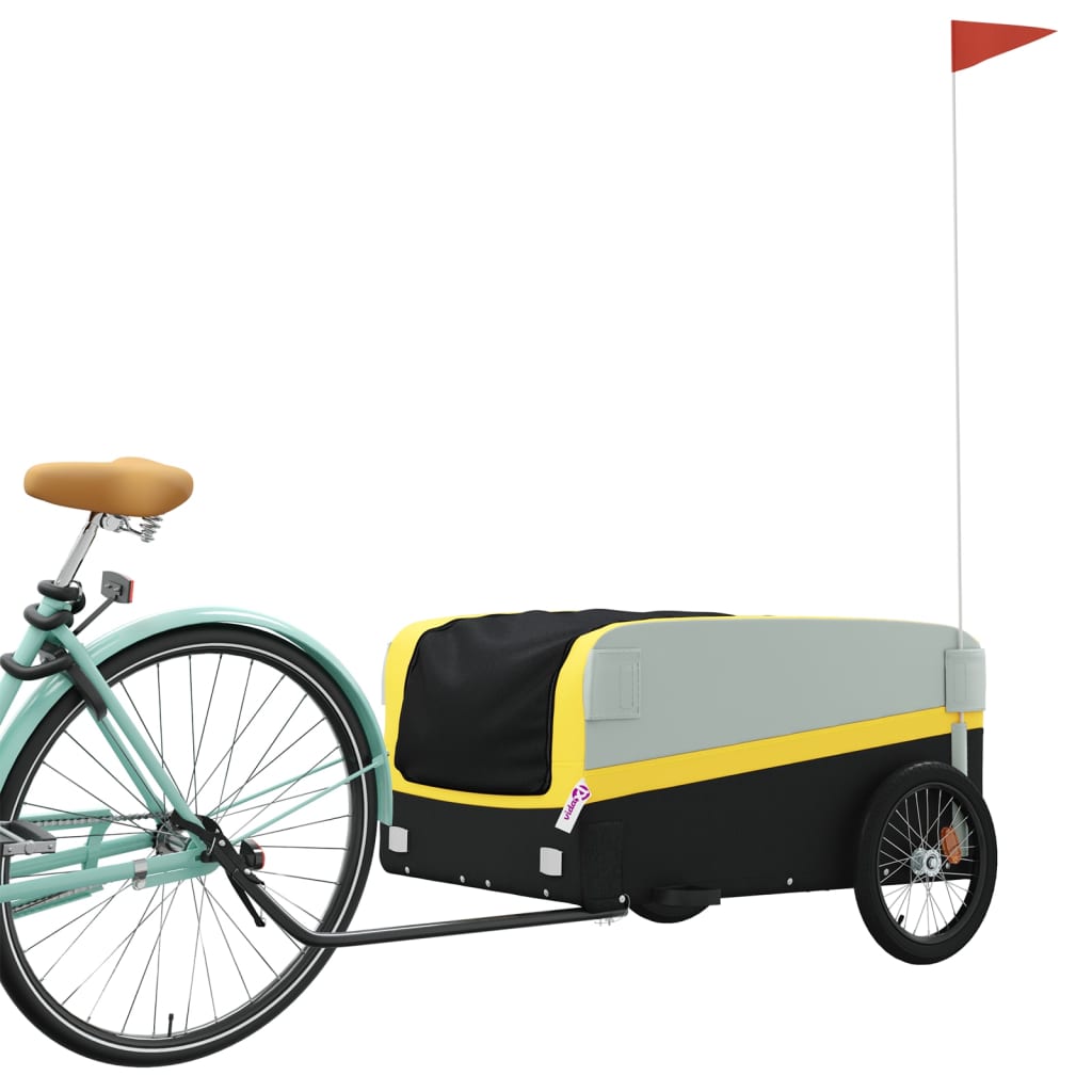 cykelanhænger 45 kg jern sort og gul