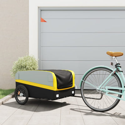 cykelanhænger 45 kg jern sort og gul