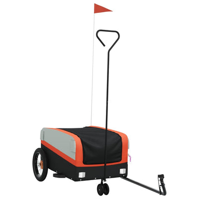 cykelanhænger 30 kg jern sort og orange