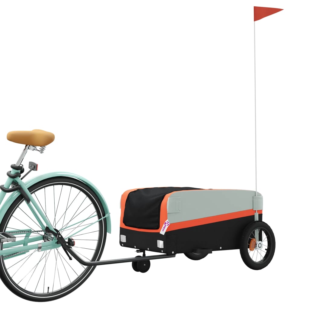 cykelanhænger 30 kg jern sort og orange