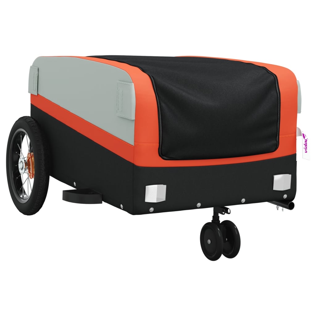 cykelanhænger 30 kg jern sort og orange