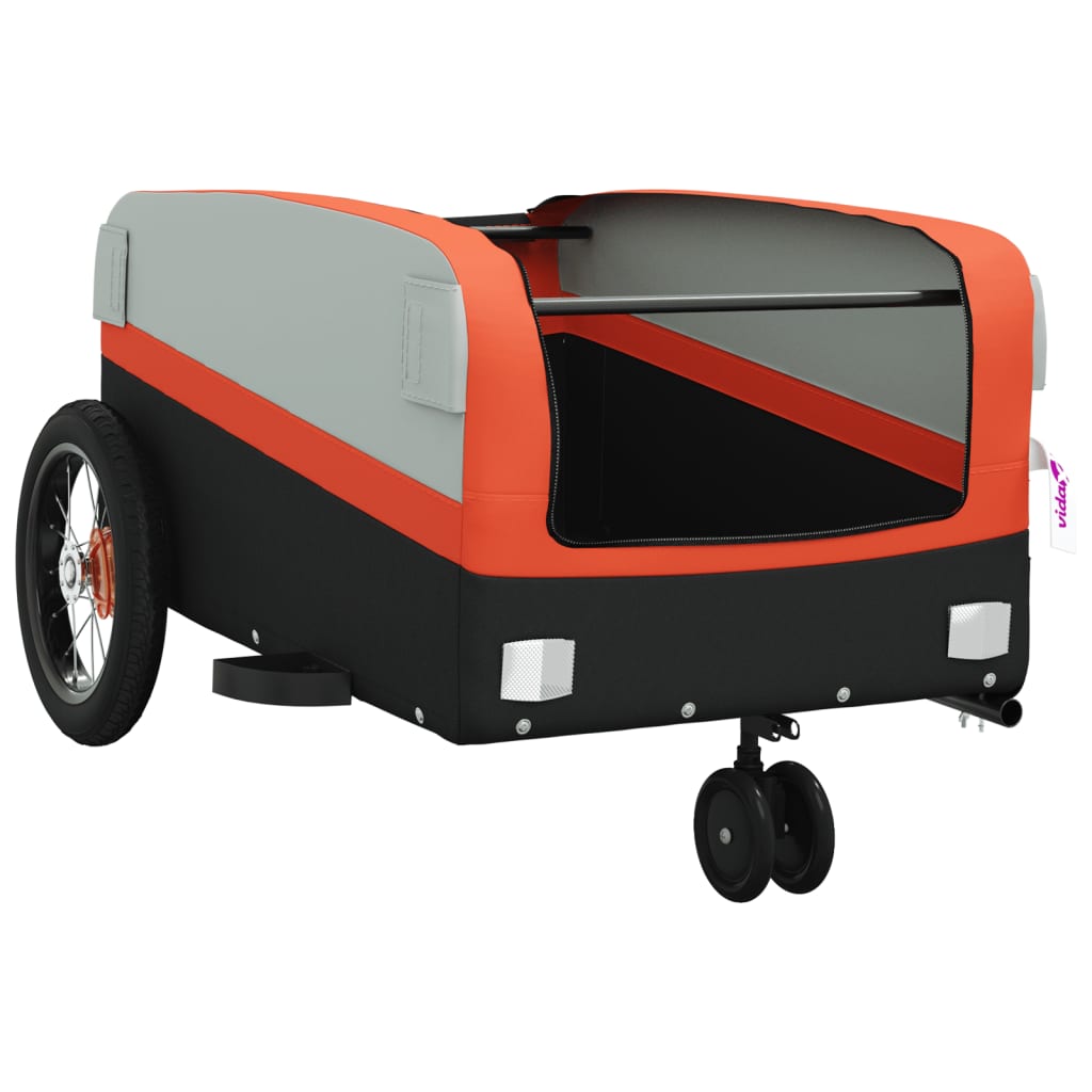 cykelanhænger 30 kg jern sort og orange