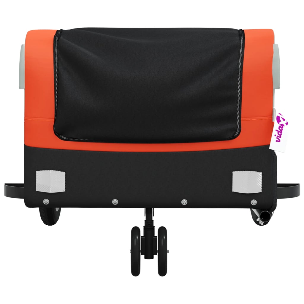 cykelanhænger 30 kg jern sort og orange