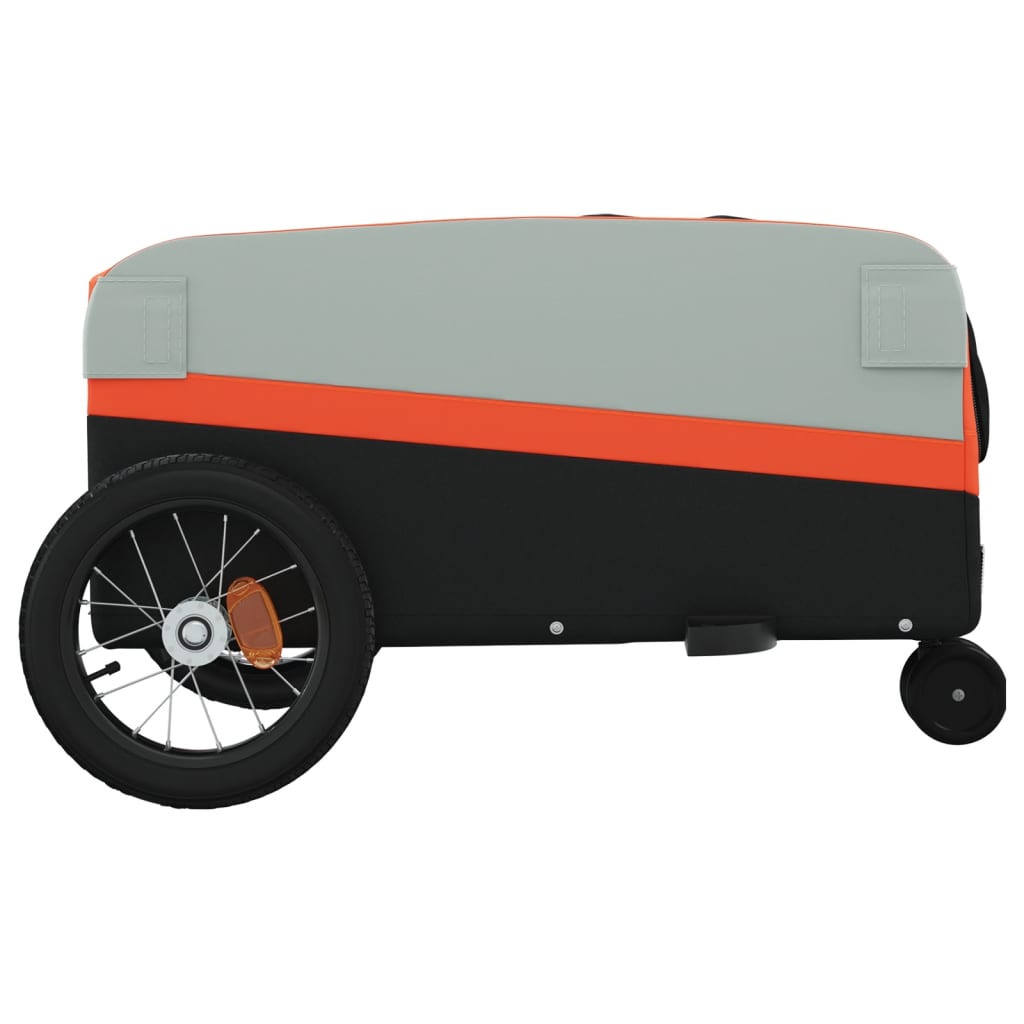cykelanhænger 30 kg jern sort og orange
