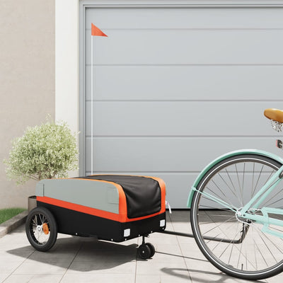 cykelanhænger 30 kg jern sort og orange