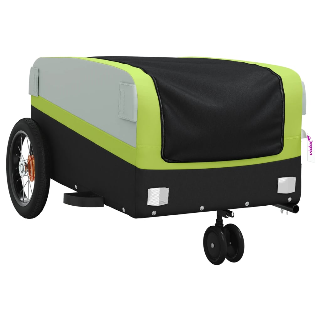 cykelanhænger 30 kg jern sort og grøn