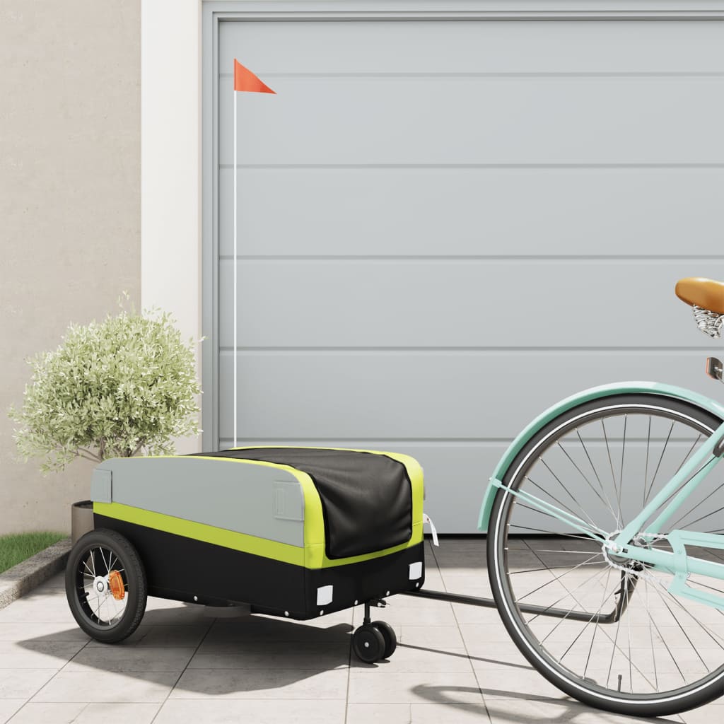 cykelanhænger 30 kg jern sort og grøn
