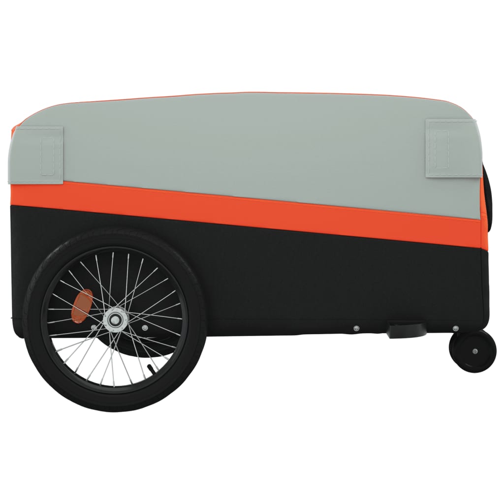 cykelanhænger 45 kg jern sort og orange