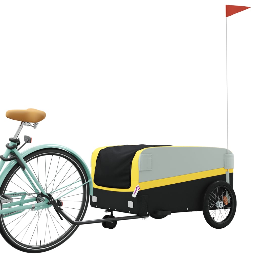 cykelanhænger 45 kg jern sort og gul