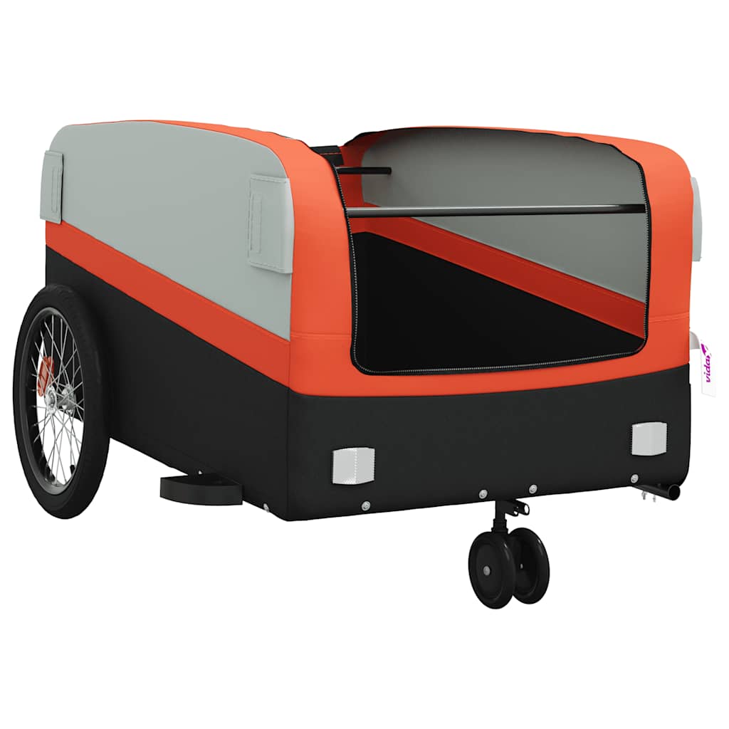 cykelanhænger 45 kg jern sort og orange