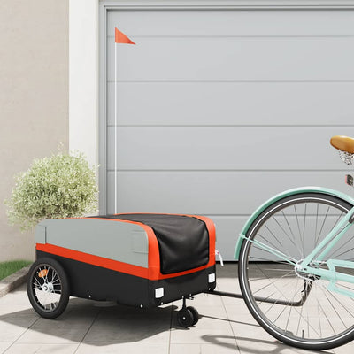 cykelanhænger 45 kg jern sort og orange