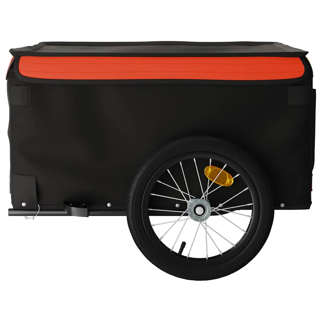 cykelanhænger 45 kg jern sort og orange