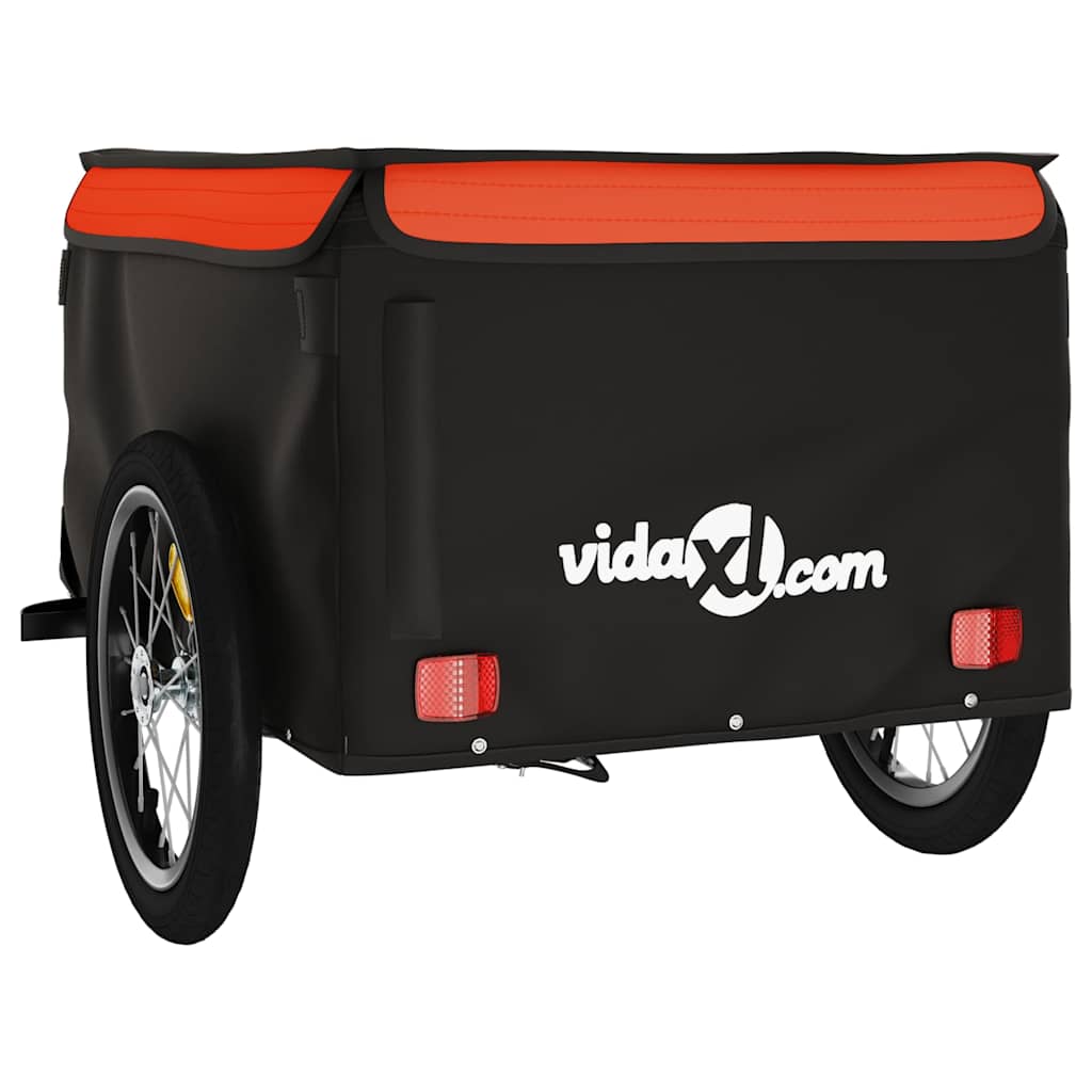 cykelanhænger 45 kg jern sort og orange