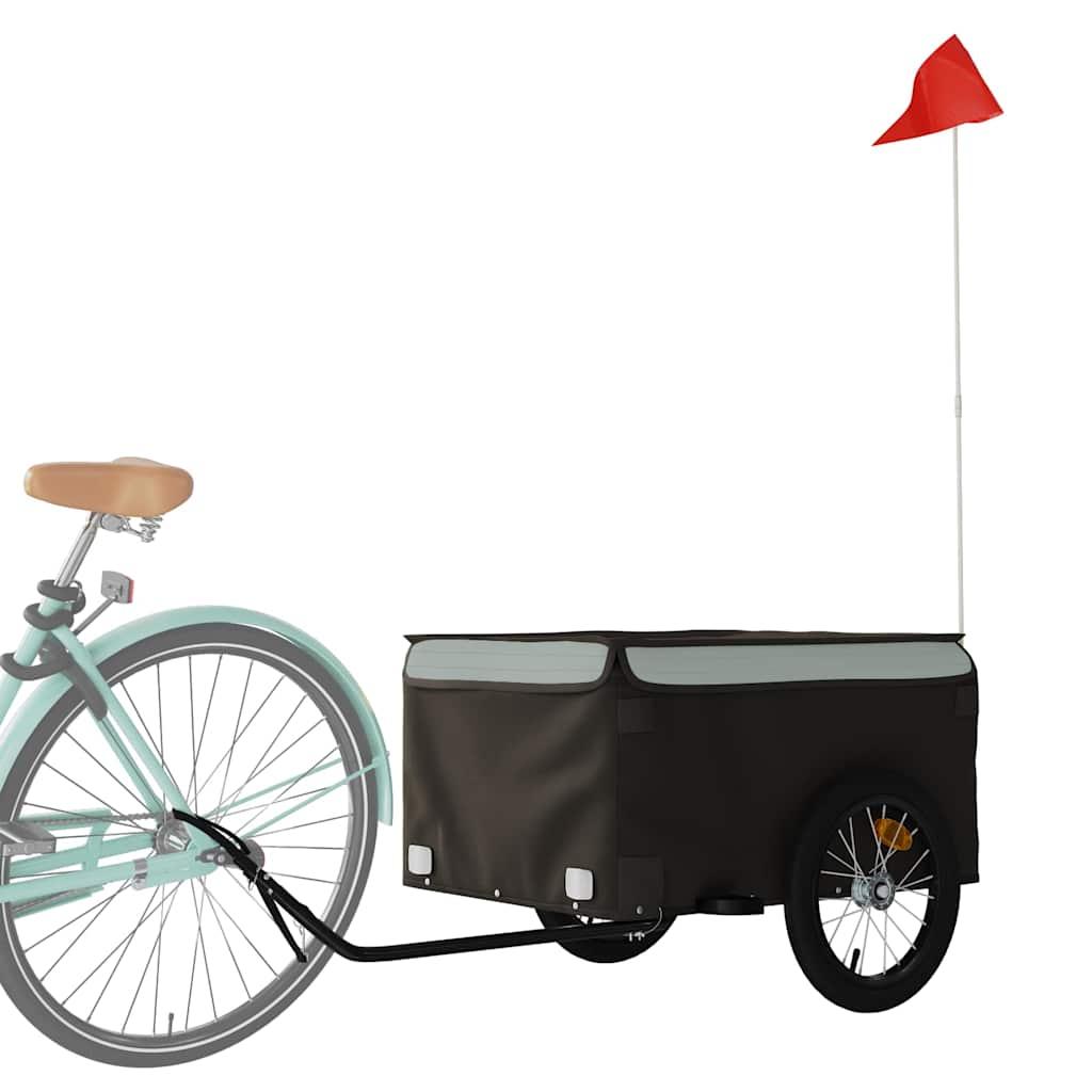 cykelanhænger 45 kg jern sort og grå