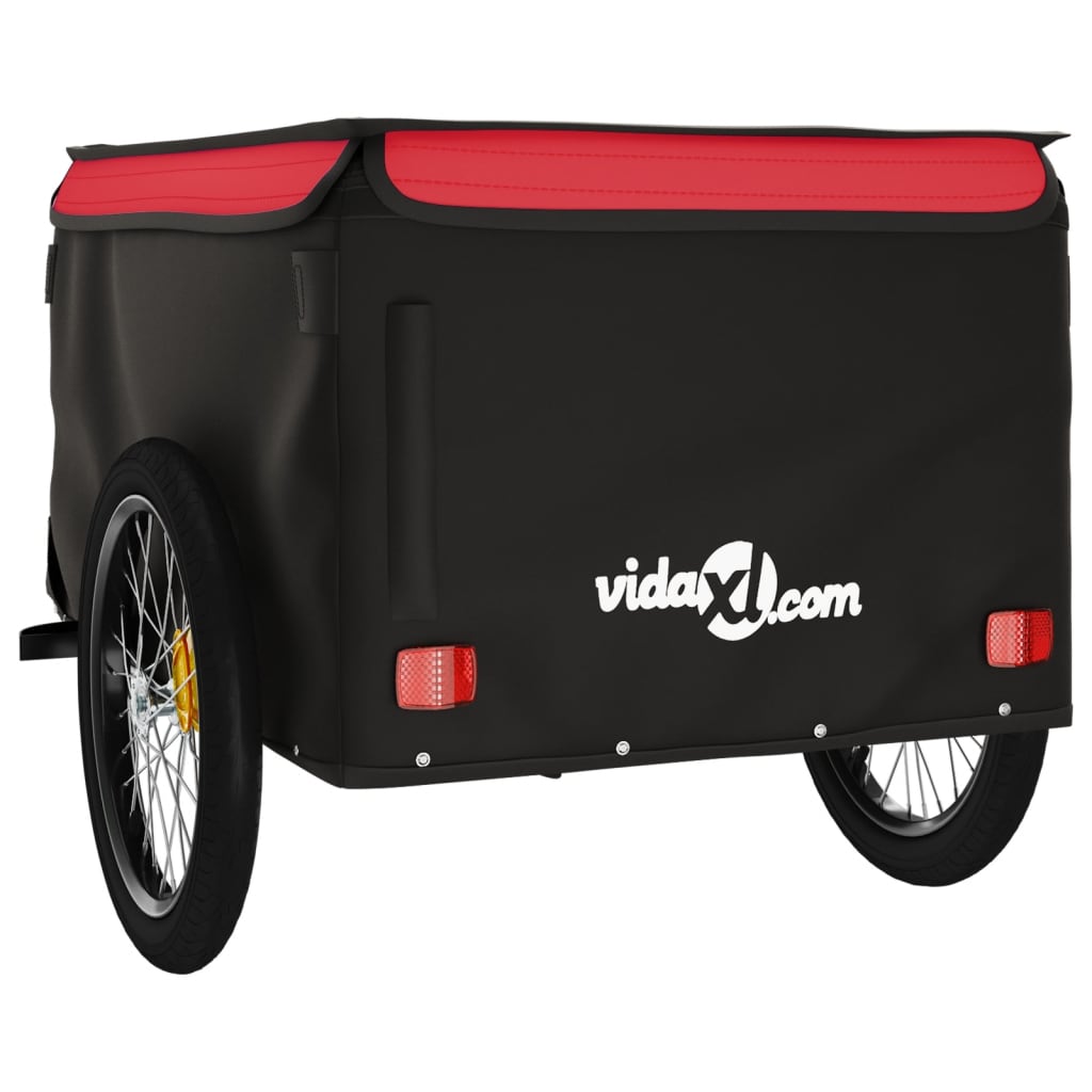 cykelanhænger 45 kg jern sort og rød